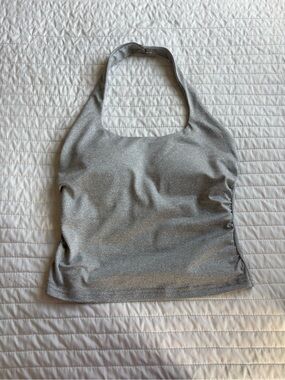 SHEIN Silver Metallic Halter Tank Top